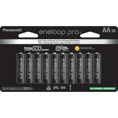 Imagem de Baterias recarregáveis pré-carregadas de alta capacidade Ni-MH eneloop pro AA Panasonic BK-3HCCA16FA, pacote com 16 baterias