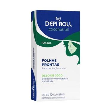 Imagem de Folhas Prontas Facial Depi Roll Coconut Oil 16 Folhas - DEPIROLL