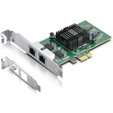 Imagem de Placa de rede Gigabit Dual com chip Intel 82576, placa de rede de 1 Gb Compare com Intel E1G42ET NIC, 2 portas RJ45, PCI Express 2.1 X1, placa Ethernet com perfil baixo para Windows/Windows Server