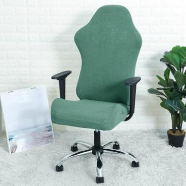 Imagem de Capas ergonômicas para cadeiras gamer, capas elásticas de poliéster para cadeiras reclináveis, para escritório, corrida, computador, jogos, verde, 1 peça