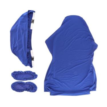 Imagem de Fenteer Cadeira de jogo capas spandex removíveis laváveis ​​esticáveis ​​respiráveis ​​protetores macios cadeira de computador cadeira de cadeira, Azul