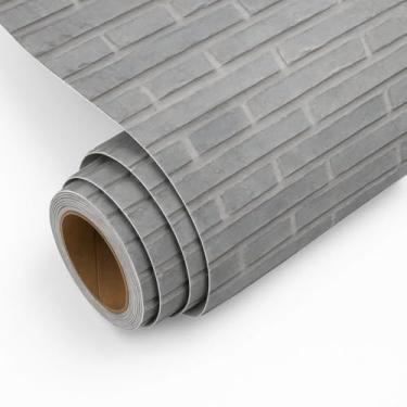 Imagem de Papel de Parede PREMIUM Tijolinho Cinza 10 metros = 2 Rolos de 5m X 45cm Autoadesivo Cozinha, Sala, Quarto