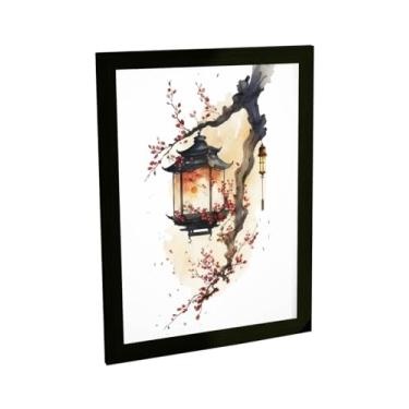 Imagem de Quadro Decorativo Luminária Ilustração Japonesa Japão Anime Decoração Poster Quarto Sala