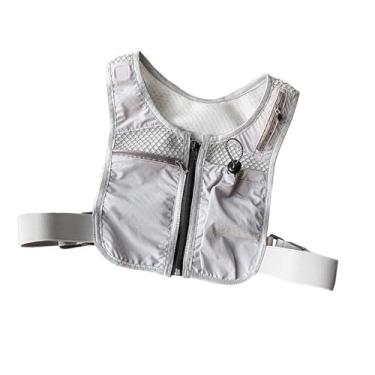 Imagem de Vaveren Colete de corrida com bolsos, mochila de peito respirável para adultos, bolsa de peito para celular para treino, escalada, ciclismo, Cinza