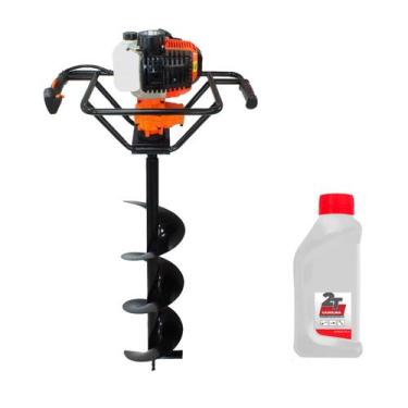 Imagem de Perfurador De Solo Gasolina 52cc + Broca 80x20 Vulcan Vps520 + Oleo 2T