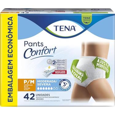 Imagem de Tena Pants Confort, Roupa Íntima para Incontinência Urinária, P/M - 42 unidades