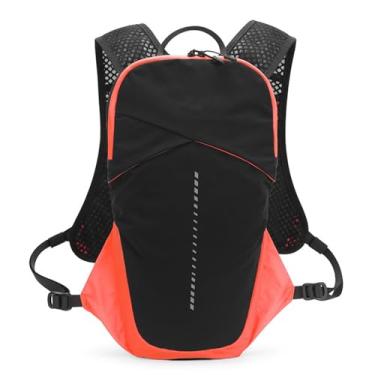 Imagem de Mochila de coletes de hidratação Backpack de água corrente respirável com design reflexivo 1.5l Compartimento da bexiga de água para caminhadas ao ar livre Spandex 15x7.9x1.2in (Vermelho)
