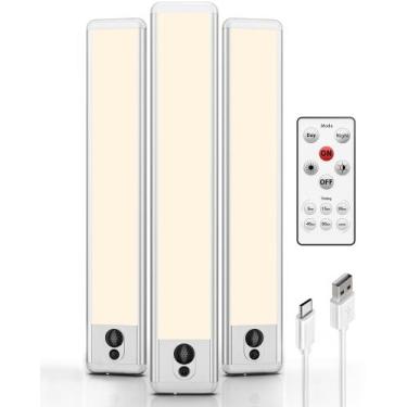 Imagem de Under Cabinet Lights EZVALO LED Closet Motion Sensor, pacote com 3