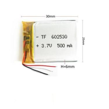 Imagem de Bateria 3.7v 500 Mah 6mm X25mm X30mm 3 Fios 602530 - bgb