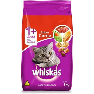 Imagem de Ração Whiskas Carne para Gatos Adultos 1 Kg