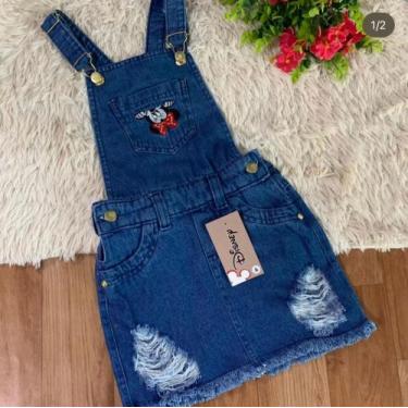 Imagem de Jardineira jeans de saia feminina - .