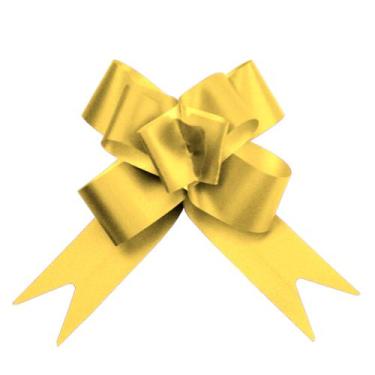 Imagem de 10 Laço Fácil para Presente 30mm - AAZ, Liso Ouro