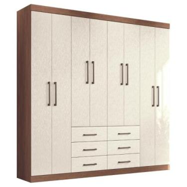 Imagem de Guarda Roupa 8 Portas 6 Gavetas Casal Turim Jabotá Areia - CASA H