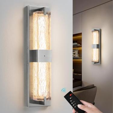 Imagem de WOSHITU Arandela De Parede Resina Operada Por Bateria - Luz Recarregável Sem Fio Níquel, Iluminação Remota Arandelas Led, Acessórios Toucador Latão Modernos Para Sala Estar, Quarto E Banheiro