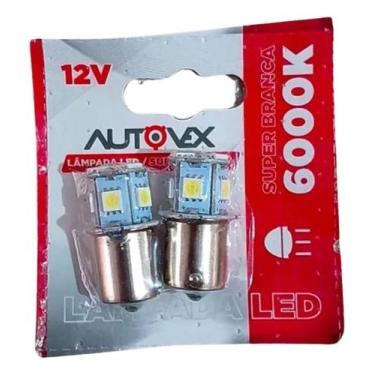 Imagem de Par De Lâmpada De Freio 2 Polos 1034 12v Led Branco 8 Leds - Autovex