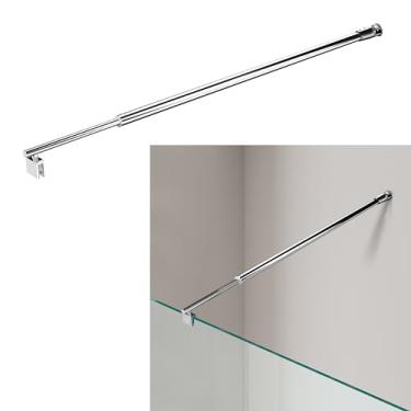 Imagem de Barra de suporte superior para porta de chuveiro, comprimento ajustável, 700 mm-1200 mm, para fixar painel de vidro espesso de 5/16" (8 mm) a 10 mm (3/8 pol), cromo polido