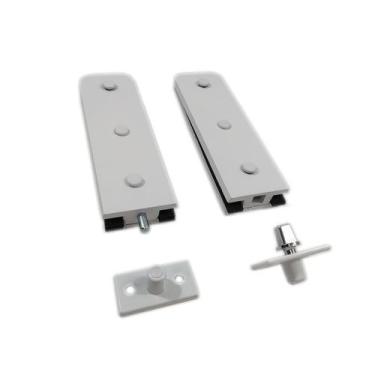 Imagem de Kit dobradiças + pivôs tipo jumbo para porta pivotante de vidro temper