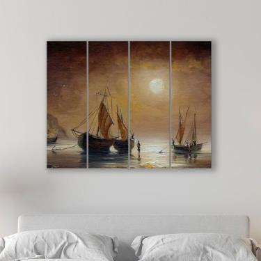 Imagem de Placa Painel Decorativa em MDF Foto Barco Kit 4 Placas - Quartinhos