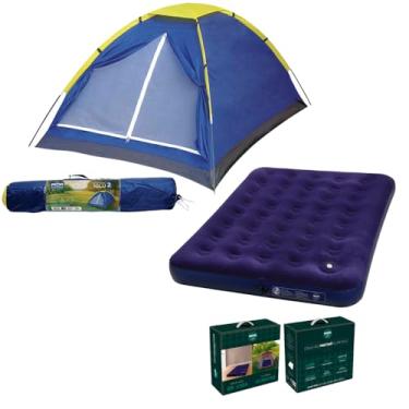 Imagem de Kit Barraca para 4 Pessoas + Colchão Inflável de Casal – Conforto e Aventura em Qualquer Lugar!