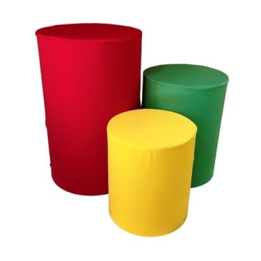 Imagem de Kit Capa Trio de Cilindro Decoração Festa Veste Facil(VERMELHO/OURO/FOLHA)