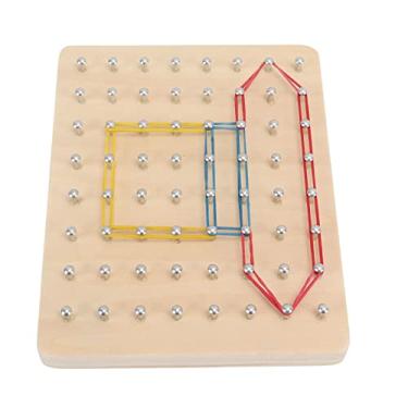 Imagem de KIMISS Montessori Wooden Geoboard Toys: E Onal and Graphical Learning Game for Babies, Crianças Pequenas, Meninos E Meninas - Durável E Seguro para Construir Inteligência E Criatividade
