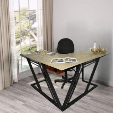 Imagem de MESA DE ESCRITÓRIO EM L AÇO MDF ESTILO INDUSTRIAL ME04 Informar cor da