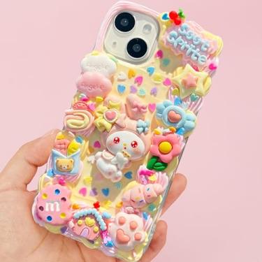 Imagem de Esdallina Berloques de lixo, capa de telefone com desenho 3D colorido, kit de pingentes de resina com estatueta grande e cola creme