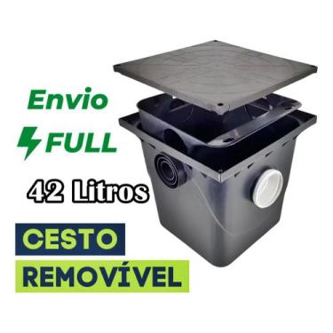 Imagem de Caixa Passagem E Inspeção Esgoto 42L Com Cesto de Limpeza - TAF