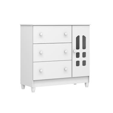 Imagem de Cômoda Infantil Carolina Baby Eloa com 3 Gavetas, 1 Porta e 1 Prateleira – 95cm de largura