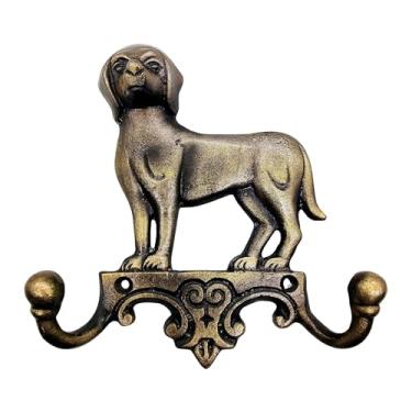 Imagem de ZAHANAARA Gancho de parede para cães – Gancho de parede de metal rústico para casacos, toalhas, chaves e bolsas – Cabide decorativo resistente com acabamento antigo – Rack em forma de cachorro para