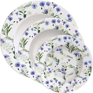 Imagem de Jogo Pratos Raso Fundo Sobremesa 8 Pessoas 24 Pçs Ana Alice