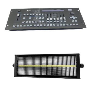 Imagem de Kit 2 Strobo De Led Rgb+W 1000W + Mesa Dmx Pilot