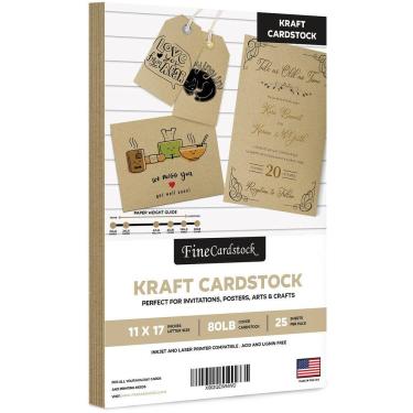 Imagem de Papel de cartolina S Impressão superfina marrom Kraft 11x17 216gsm