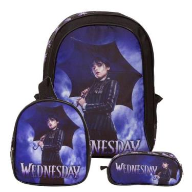 Imagem de Bolsa Escolar Menina Personagem Wandinha Resistente Creche - TOYS 2U
