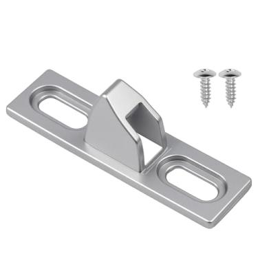 Imagem de Suporte de porta deslizante 1 conjunto de fechadura de vidro deslizante cromada com parafusos de montagem, trava deslizante para substituição de ferragens para várias portas deslizantes de pátio