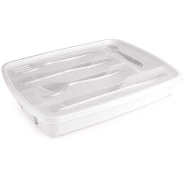 Imagem de Porta Talheres Com Tampa 5 Divisórias - Plasutil