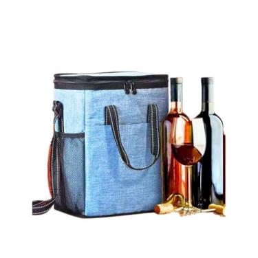 Imagem de Bolsa Térmica Oxford Porta Vinhos 4 Garrafas Wine Bag Porta Champagne Bebidas