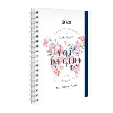 Imagem de Agenda Planner Semanal Plus 2026 Personalizada Butterfly Branco Rosa