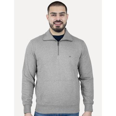 Imagem de Moletom Tommy Hilfiger Masculino Essential Terry Half Zip Cinza Mescla-Masculino