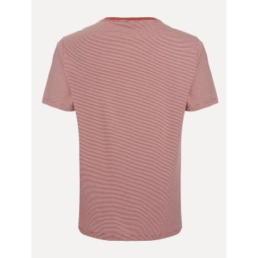 Imagem de Camiseta Dudalina Masculina Crewneck Listrada Vermelho Claro-Masculino