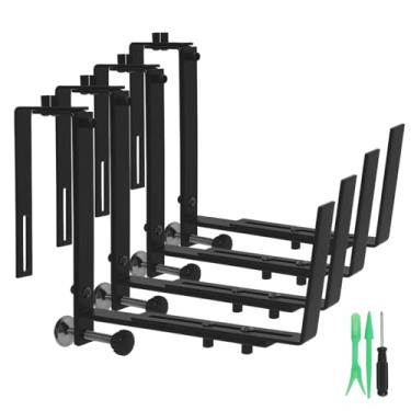 Imagem de SDLDEER Suportes de caixa de janela, pacote com 4 suportes ajustáveis para caixa de plantador de flores, suporte de parede resistente para cercas, varandas e jardins