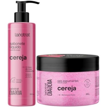 Imagem de Kit Sabonete Liquido + Sais Corpo E Rosto Labotrat Dia A Dia Cheiro De Fruta Cereja 190ml