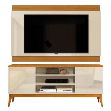 Imagem de Rack Bancada Titan Com Painel Legacy New Para TV Até 60 Polegadas 1,60m Off White / Madeirado EDN