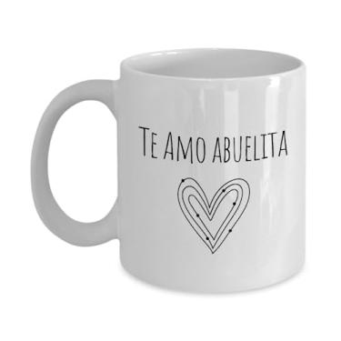 Imagem de Caneca Te Amo Abuelita, arte de rabisco na caneca branca, Te Amo Abuela, presentes de Abuela, presentes de Abuelita
