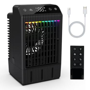 Imagem de Ar condicionado portátil, mini ventilador evaporativo de ar condicionado, temporizador de 2 ~ 12H, refrigerador de ar da unidade CA com tanque de água de 1000 ml, AC portátil para quarto, escritório