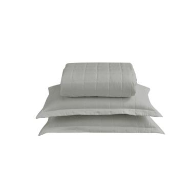 Imagem de Kit Cobre Leito Matelado Dupla Face Soft 3 Peças King 100% Poliéster  - Cinza