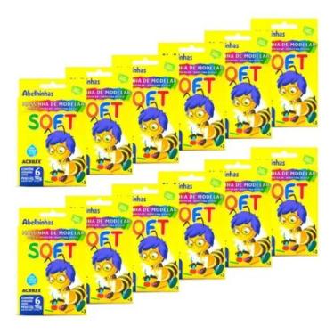 Imagem de Kit com 12 Caixa de Massinha De Modelar Soft 90g 6 Cores - Acrilex