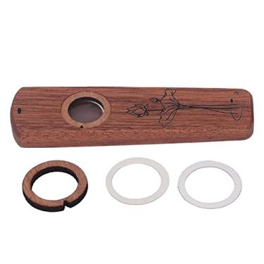 Imagem de QANYEGN Flauta de Wood Kazoo, Kazoo de madeira multi -funcional, Wooden Play Guitar Ukulele Accompaniment Harmonica Diaphragm Wind Instrument (Ebony Wood)