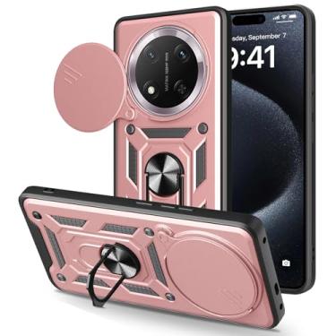 Imagem de Kainevy Capa de telefone para Honor Magic 7 Lite resistente resistente com suporte de anel de metal e capa para câmera, proteção à prova de choque de grau militar, adequada para suporte magnético de