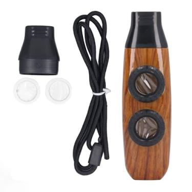 Imagem de Instrumento de ajustável de flauta kazoo com flauta com design ergonômico do diafragma para camping ao ar livre ABS PLÁSTICO SILICONE TAMANHO 115X32X20MM Inclui cordão (Cor de madeira)